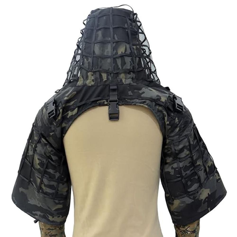 Основа для маскировочного костюма Ghillie, Пончо Ghillie, Камуфляжная база Ghillie для охоты, Маскировочный плащ Ghillie с капюшоном "Снайперская гадюка" для страйкбола и пейнтбола
