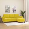 VidaXL 3-seater Sofa with Footrest Yellow 180 Cm Velvet, Sofa, Sofa with Footrest, Three-seater Sofa, 3201221