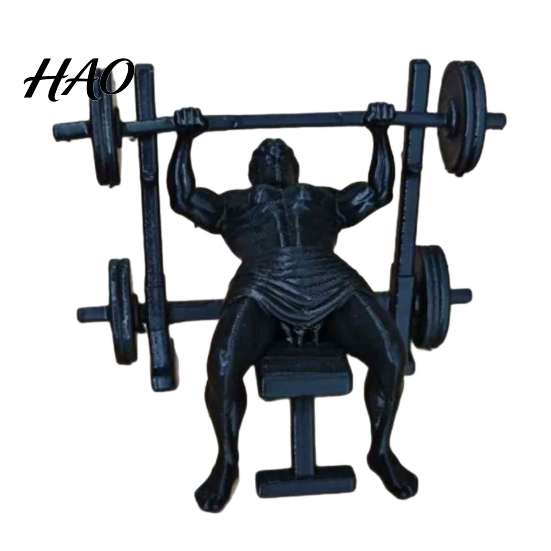 Strength Training Desk Decor 3D Printed Fitness Man Figurine, Barbell Statue for Gym Decor, Muscular Cool Home Gadgets Desktop Ornament, Compact