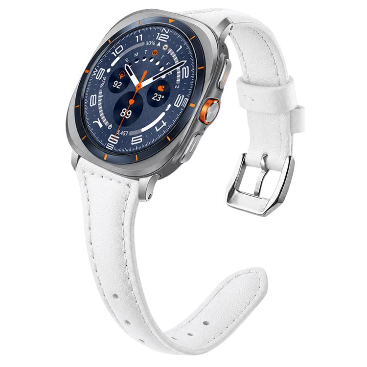 Тонкий веганский кожаный ремешок для часов Galaxy Watch9 / 8 / 8 Classic, Регулируемый сменный ремешок