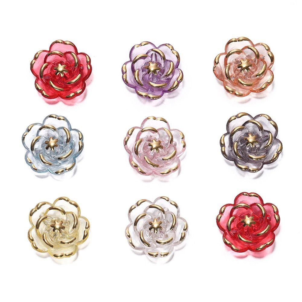 10 шт. акриловые цветочные бусины, украшение, универсальный кулон, прочное отверстие, шарм для изготовления ювелирных изделий