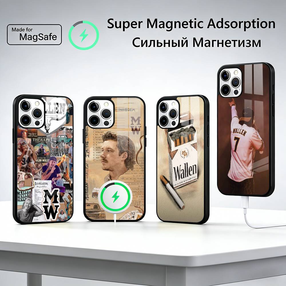 Morgan W-Wallen Singer Phone Case For iPhone17,16,15,14,13,12,11 Plus,Pro Magnetic with Magsafe Wireless Charging