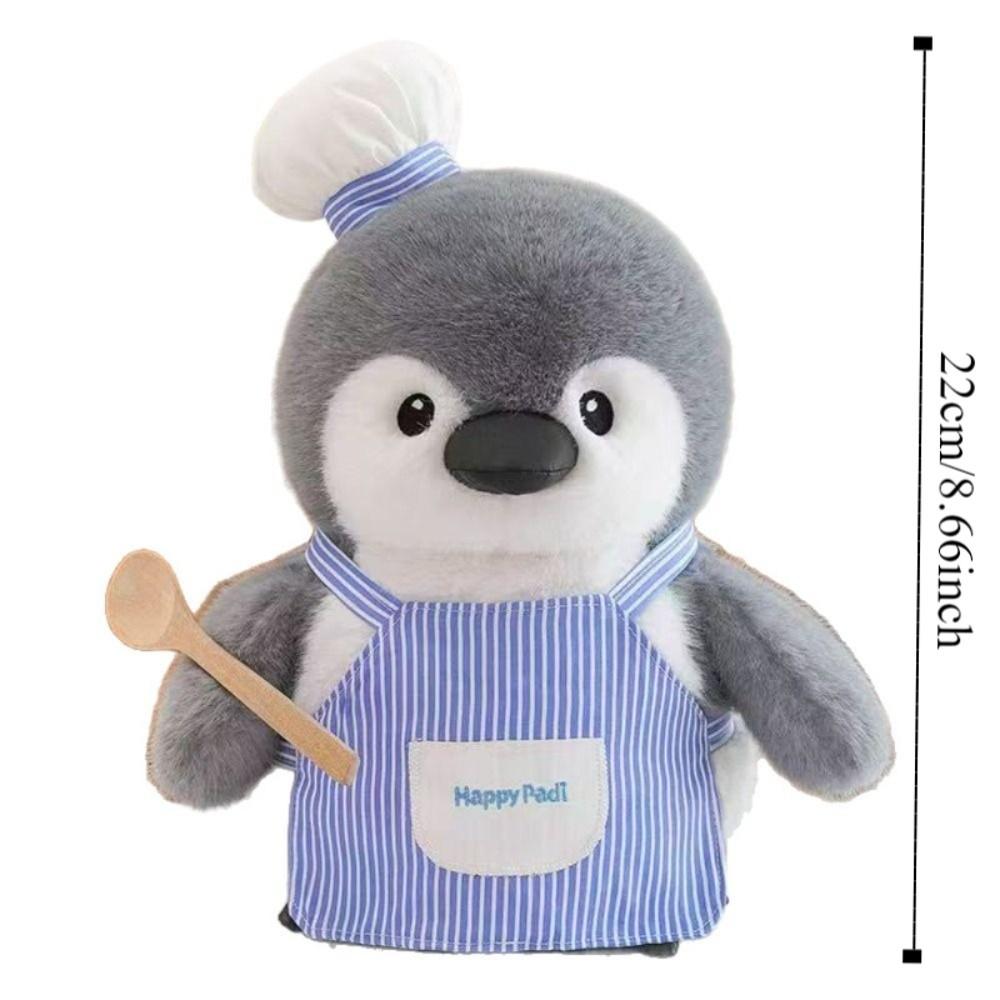 Handmade Chef Penguin Plush Doll Interactive Penguin Painter Stuffed Toys  Home Decor