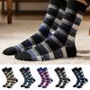 Heavy Duty Cotton Socks Men's Retro Plaid Crew Socks, Thickened Combed Thermal Warm Autumn Outdoor Breathable Anti-Odor Athletic Casual for Daily Wear