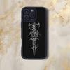 Готический C-Кибер Сигил Крест Чехол для Телефона Для iPhone 17,16,15,14,13,12,Pro,Max,Plus,E,SE4,Air, emery Черный Полное Покрытие ТПУ