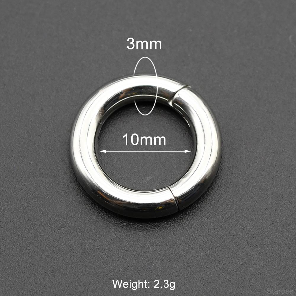 Smooth Hinged Stainless Steel Segment Hoop Ring 00G Large Size Septum Clicker BCR PA Piercing Nose Ring Ear Stretcher Weights