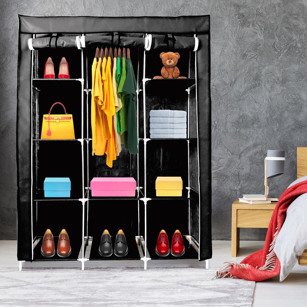 Nyana Home Fabric Dressing Room with Zipper Doors Measures 170x130x45cm