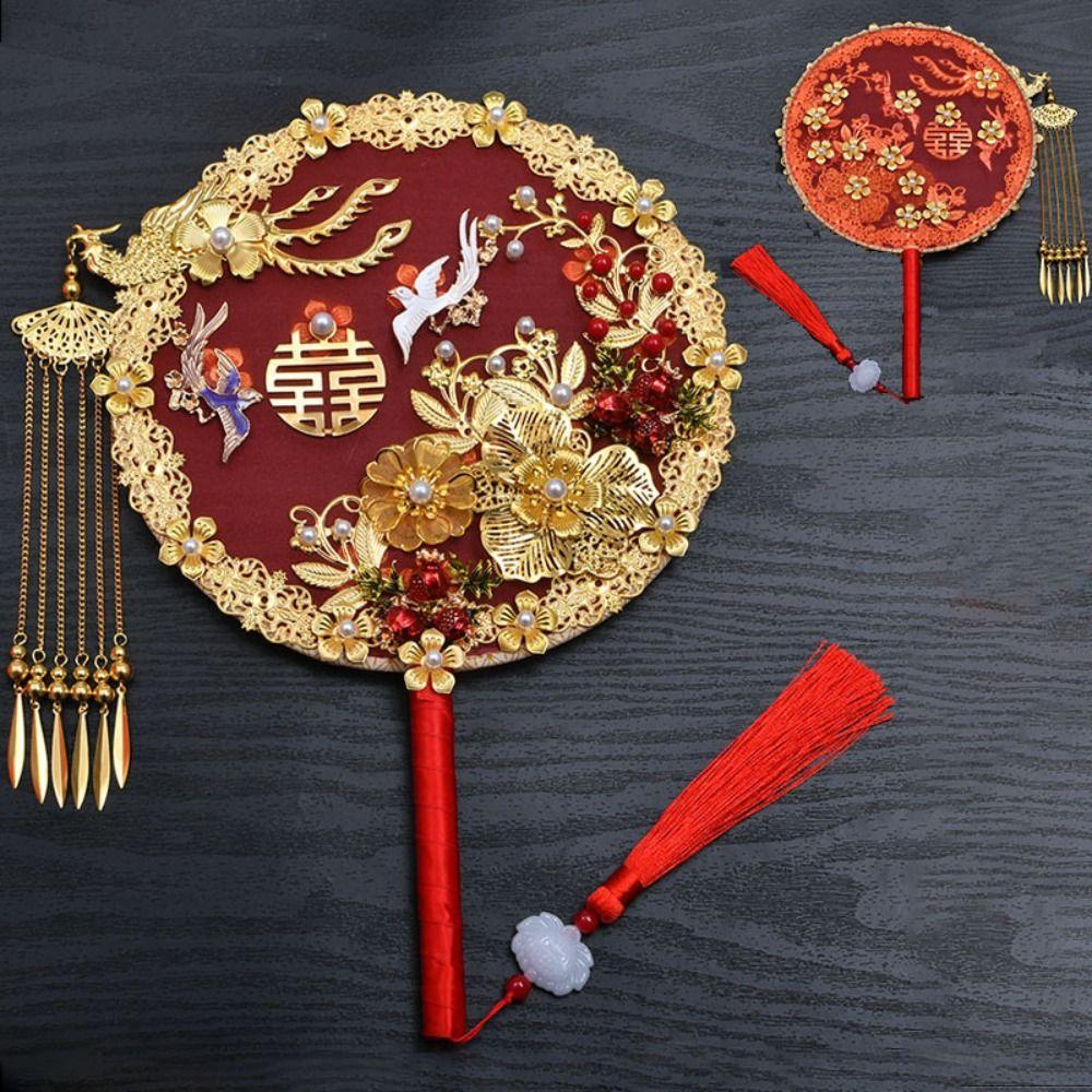 Свадебная группа Веер Праздничный веер Невеста Сюхэ Ручной веер Круглый веер Туань Веер Одежда Сюхэ Веер