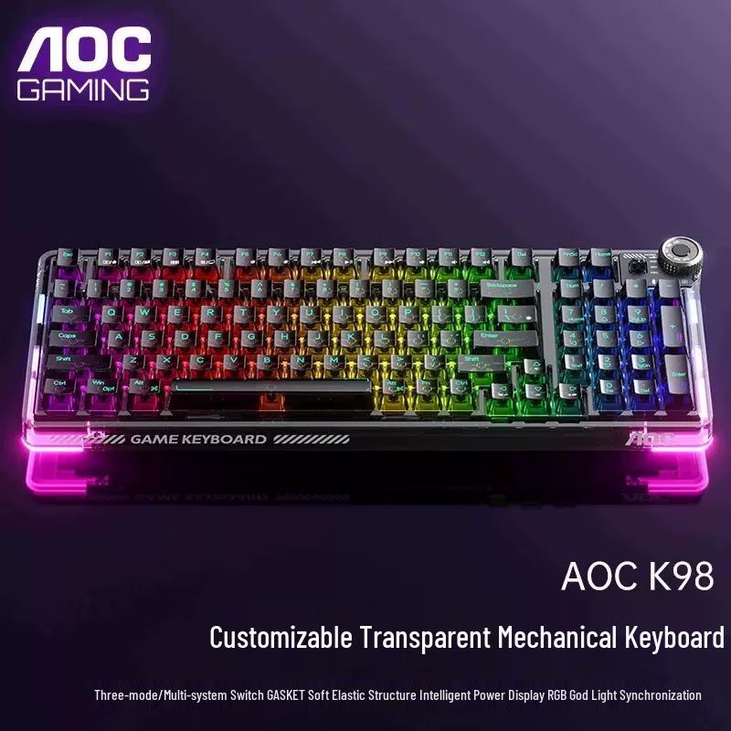 AOC K98 Беспроводная механическая клавиатура со структурой прокладки, 3 режима