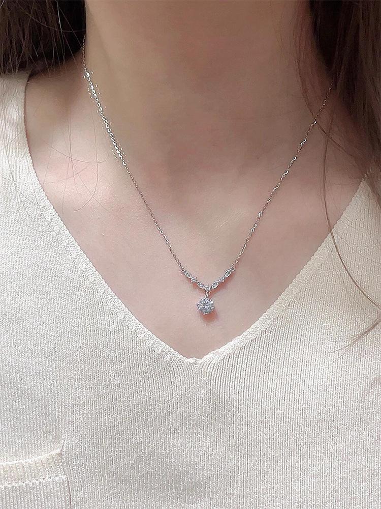 ANENJERY Ожерелье из круглого циркония маркизы пшеницы для женщин, нишевый дизайн, чувственный темперамент, ключица, нежная цепочка, ювелирные изделия