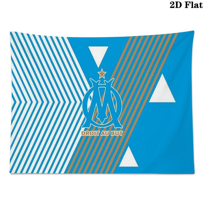 Olympique de Marseille Wall Tapestry Aesthetic Wall Hanging Printed Fabric Blanket Decorative Tapestries for Bedroom Living Room Home Decor