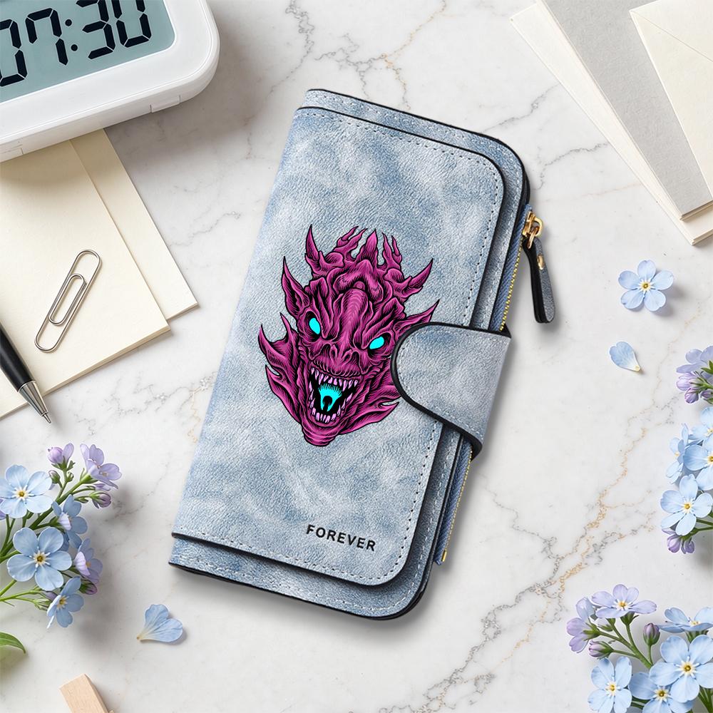 Gothic Dragon Print Wallet Cool Fashion Long Purse Portable Casual Card Holder