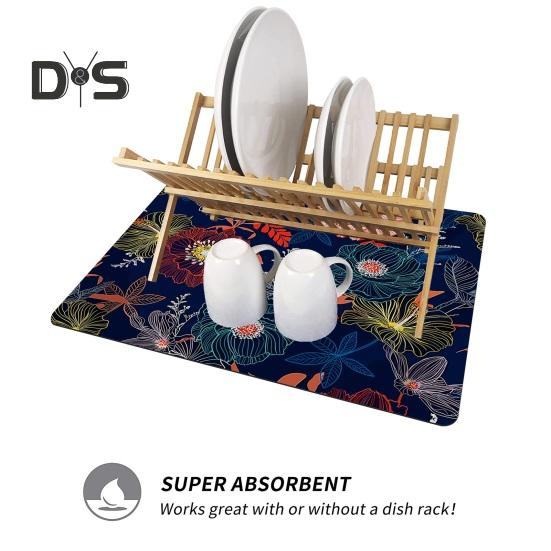 Коврик для кофеварки, впитывающий коврик для сушки посуды, долговечный многоцелевой нескользящий настольный коврик для домашней кухонной стойки