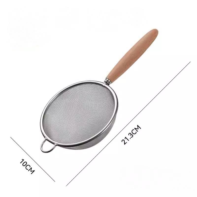 1Pce Stainlesss Steel Fine Mesh Strainer Set Versatile Long-Handle Sieves for Flour Tea Coffee Oil Filtering