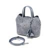 DakS Blue Cowhide Flower Punching Tote Bag S Dcba6e595b2