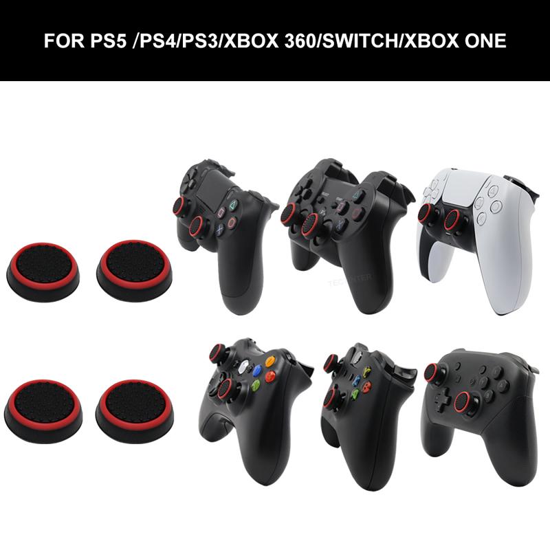 4 шт. Силиконовые накладки на аналоговые стики для PS5/PS4/PS3/Switch, 2 колпачка на стики для контроллера Xbox One/Xbox Series X S/360