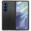For Samsung Galaxy Z Fold7 5G Case Litchi Texture PU Leather Coated PC + TPU Protective Phone Back Cover