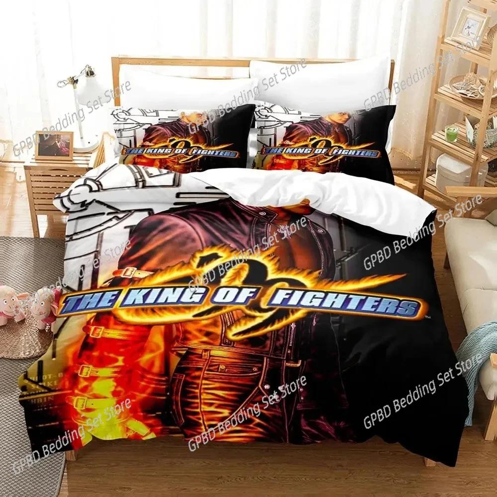 Аниме The King Of Fighter Комплект постельного белья 3D-печать Подходит для спальни Мягкий комплект пододеяльника С наволочками Детский Домашний текстиль