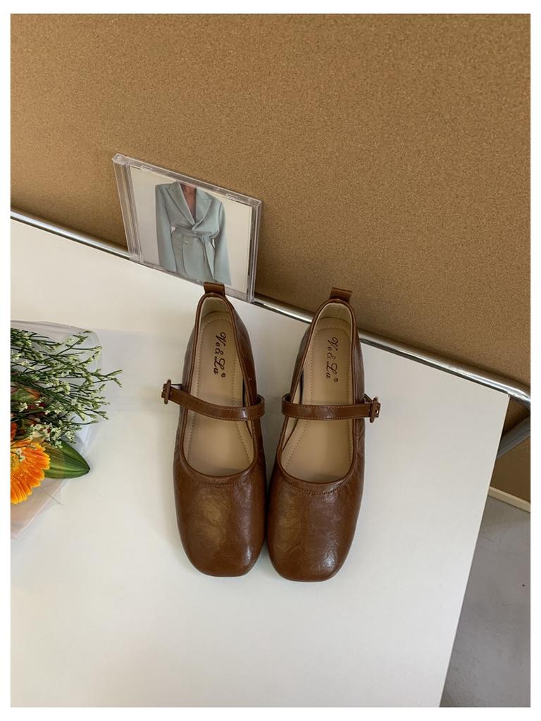 2025 New Women Flats Ballets Elegant Mary Jane Shoes Square Toe Shallow Slip On Ballerina Shoes Soft Ballet Casual Loafer Mujer