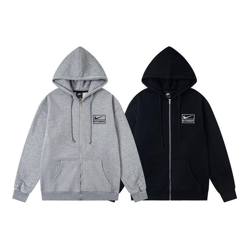 SS25BACK Ретро Худи на молнии High Street: Пришейте новую шляпу с вышитым логотипом-буквой