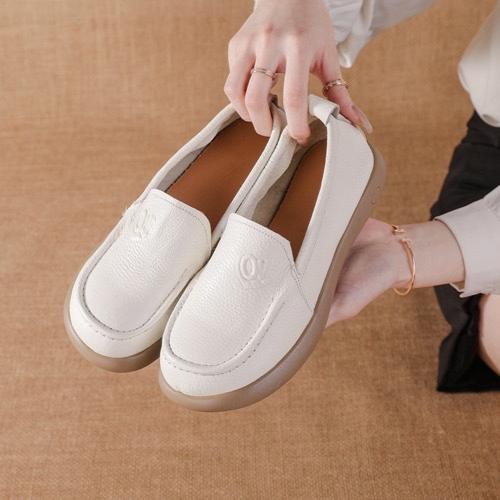 Женские повседневные туфли-лоферы на платформе Удобная деловая обувь для работы Кожаные туфли-лоферы для женщин Плоские туфли для вождения и ходьбы Модельные туфли Пенни-лоферы