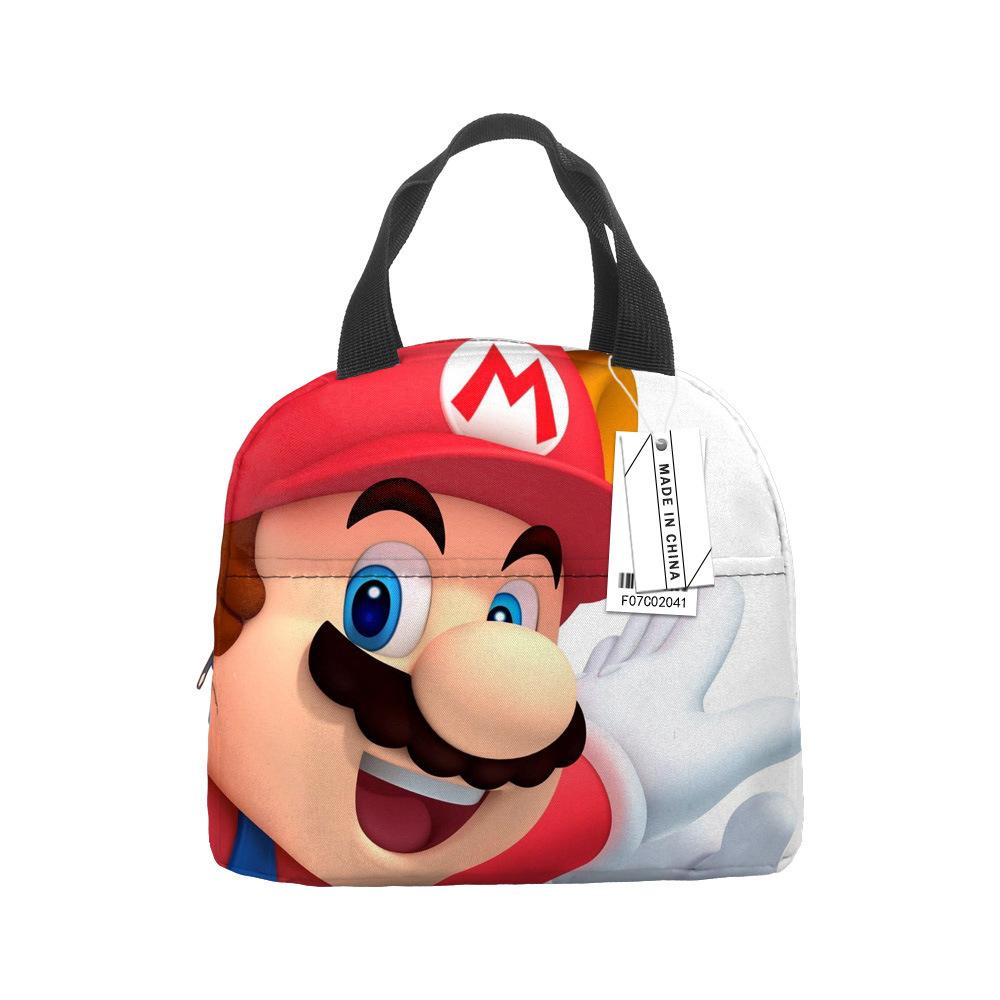 Mario Portable Bento Bag Lunch Box Bag Student Children'S Meal Bag Lunch Box Bag Bento Bag Aluminum Foil Lunch Bag Thermal Insulation