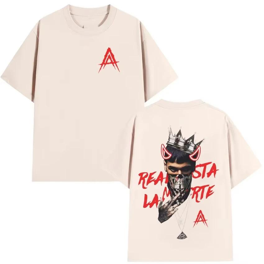 Rapper Anuel Aa Highquality Printed 2026 Summer New Mens Womens Hiphop Casual Gothic Pure Cotton Fashionable Tshirt