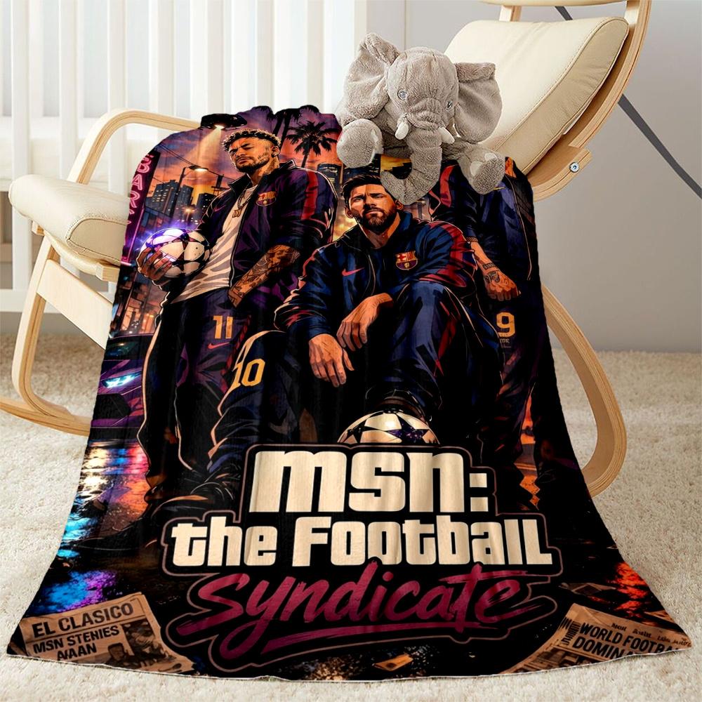 Lionel Messi Cristiano Ronaldo Football Legend Blanket Soft Warm Cozy Suitable For Picnics Chair Bedding Four Seasons Universal Warmthful Decor