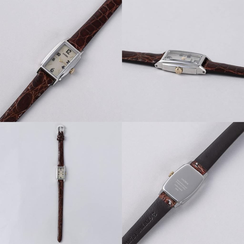 Solar Watch Made In Japan LeClair Genuine Crocodile Leather [LCREA] Women's (RECTANGLE/Silver, Belt/LC2002-SSCBR)