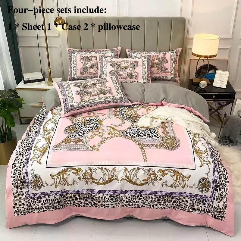 Leka Хлопковые простыни из четырех предметов с рукавами, набор наволочек 1, легкая роскошь, 1,5 метра, 1,8, постельные принадлежности, домашний текстиль