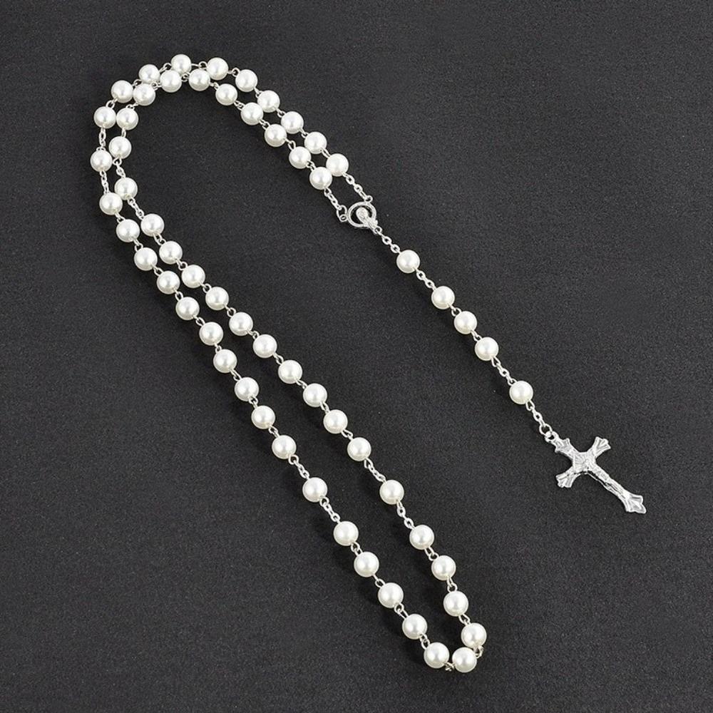 Handmade Beads Rosary Beads Pendant Chain Vintage Style Religious Pendants Christian Jewelry