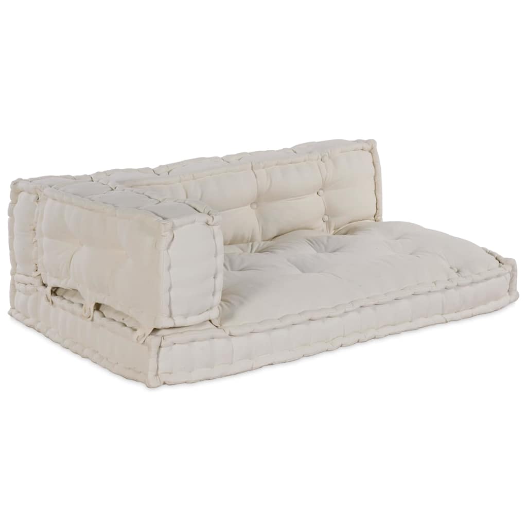 Pallet Sofa Cushion Set 3 pcs Cream 120 x 80 x 34 cm Fabric