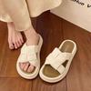 2025 лето новая корейская версия толстой подошвы повседневные плетеные односложные классные тапочки квадратные подошвы мягкие пляжные сандалии женские