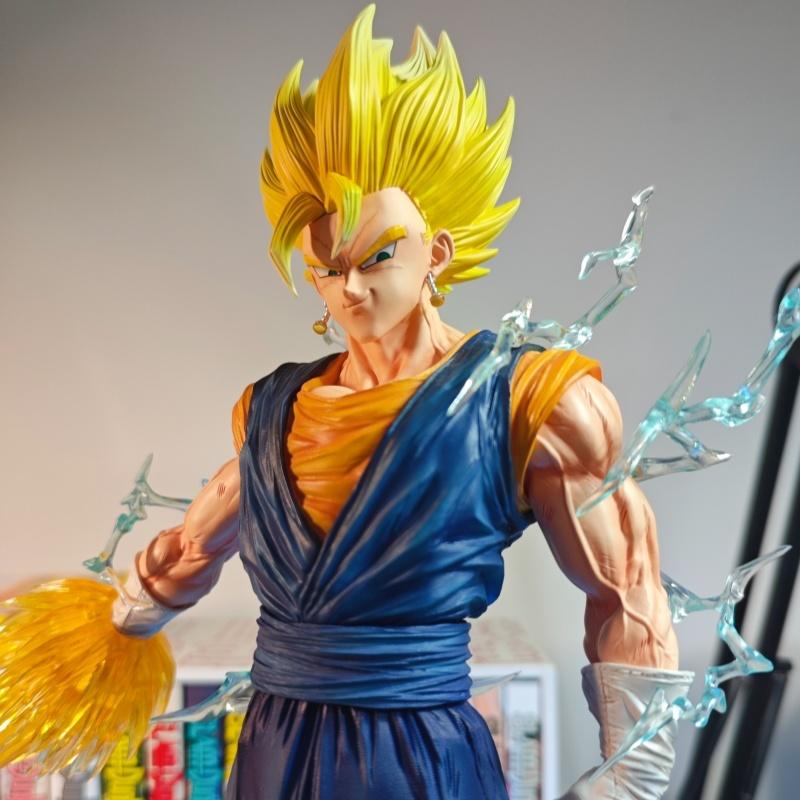 Hot JT Statue Dragon Ball Z Vegetto Super Saiyan Action Anime Figure 38cm/14.96inch 3 Heads Replace Collection Model Toys Gifts