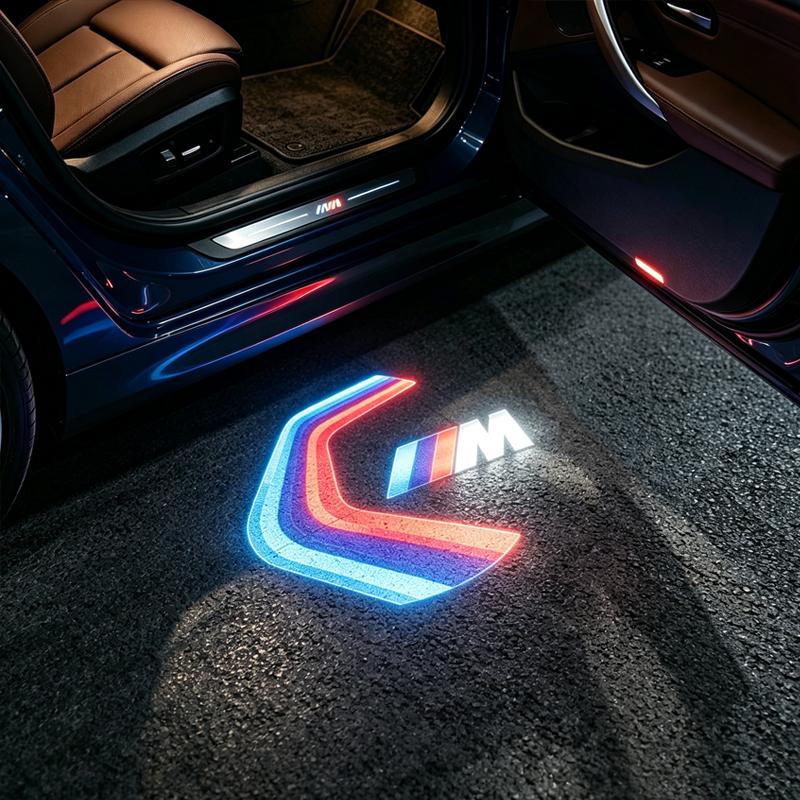 1/2 Pairs LED Door Welcome Light Logo Projector Lamp Car Sticker Fits Mini BMW M Series E46 E60 E90 F18 F20 F30 X1 X3 X5 M2 M3 M