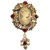 Vintage Gothic Rhinestone Crystal Cameo Beauty Head Brooches Women Assorted Bouquet Brooch Pins Antique Wedding Jewelry