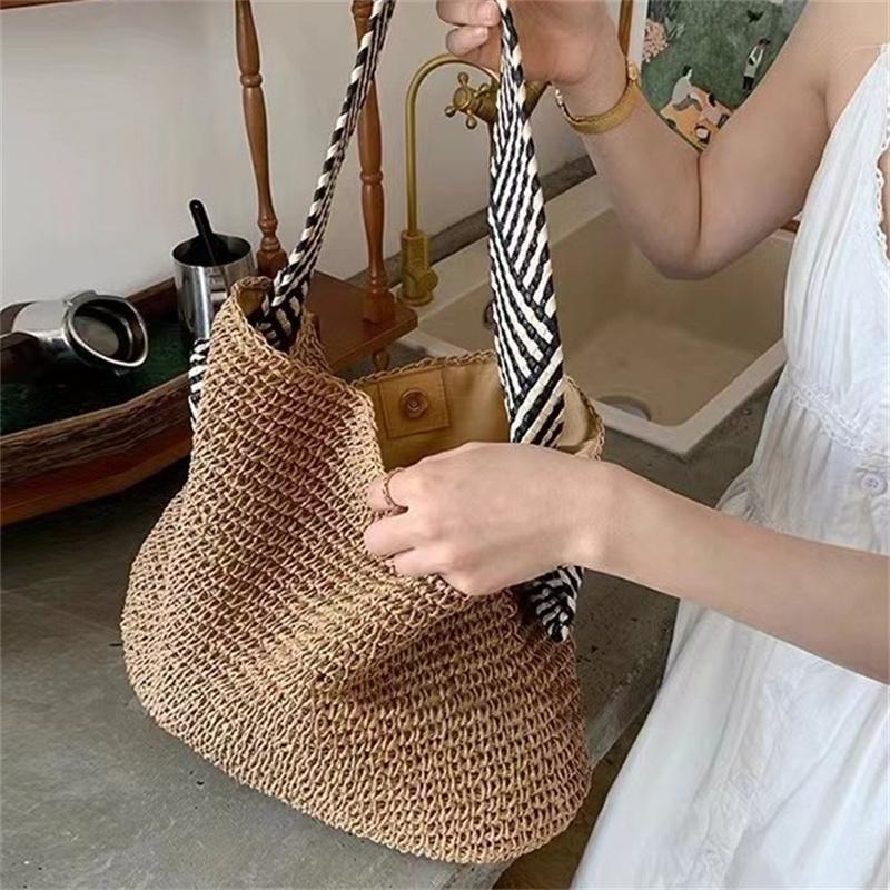 Женская Модная Летняя Плетеная Сумка Через Плечо Соломенная Женская Пляжная Праздничная Покупочная Плетеная Сумка На Плечо Сумка-Почтальон Для Женщин Сумки