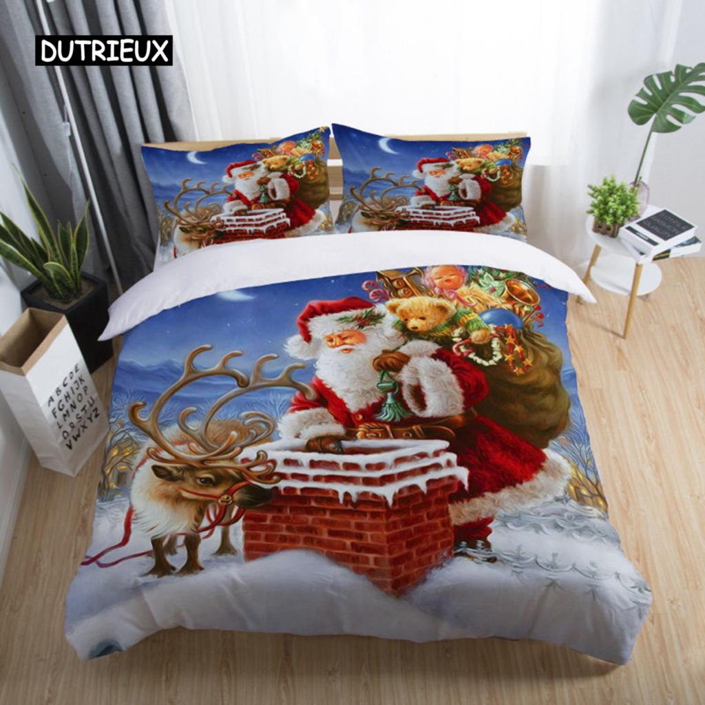 3D-печатный комплект постельного белья Merry Christmas Queen/Twin/King Size рождественское украшение для дома постельное белье с подушкой