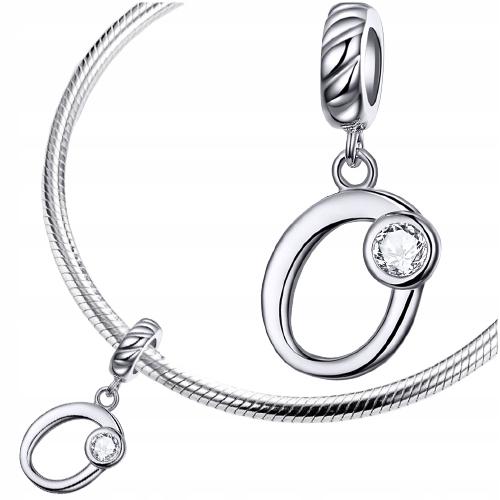 Charms Letter O Pendant Pr 925 Hanging Bead Zircons Letter