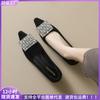 Pointed Single Shoes Women's Thick Heel New Spring Rhinestone Women's Soft Sole