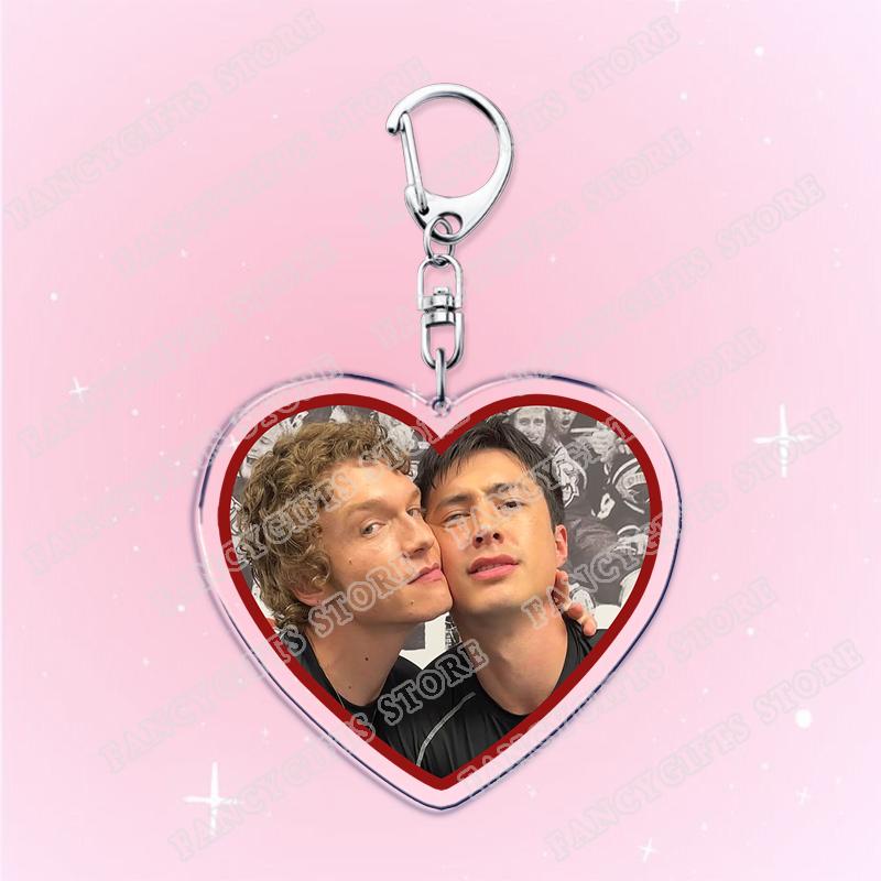 Heated Rivalry BL TV Show Heart Keychain for Accessories Shane Hollander Ilya Rozanov Love Keyring Jewelry Fans Friends Gifts