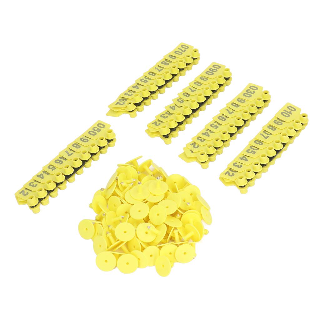 100PCS Livestock Ear Tag Thickened Plastic Convenient Identification Cattle Numbered Ear Label for