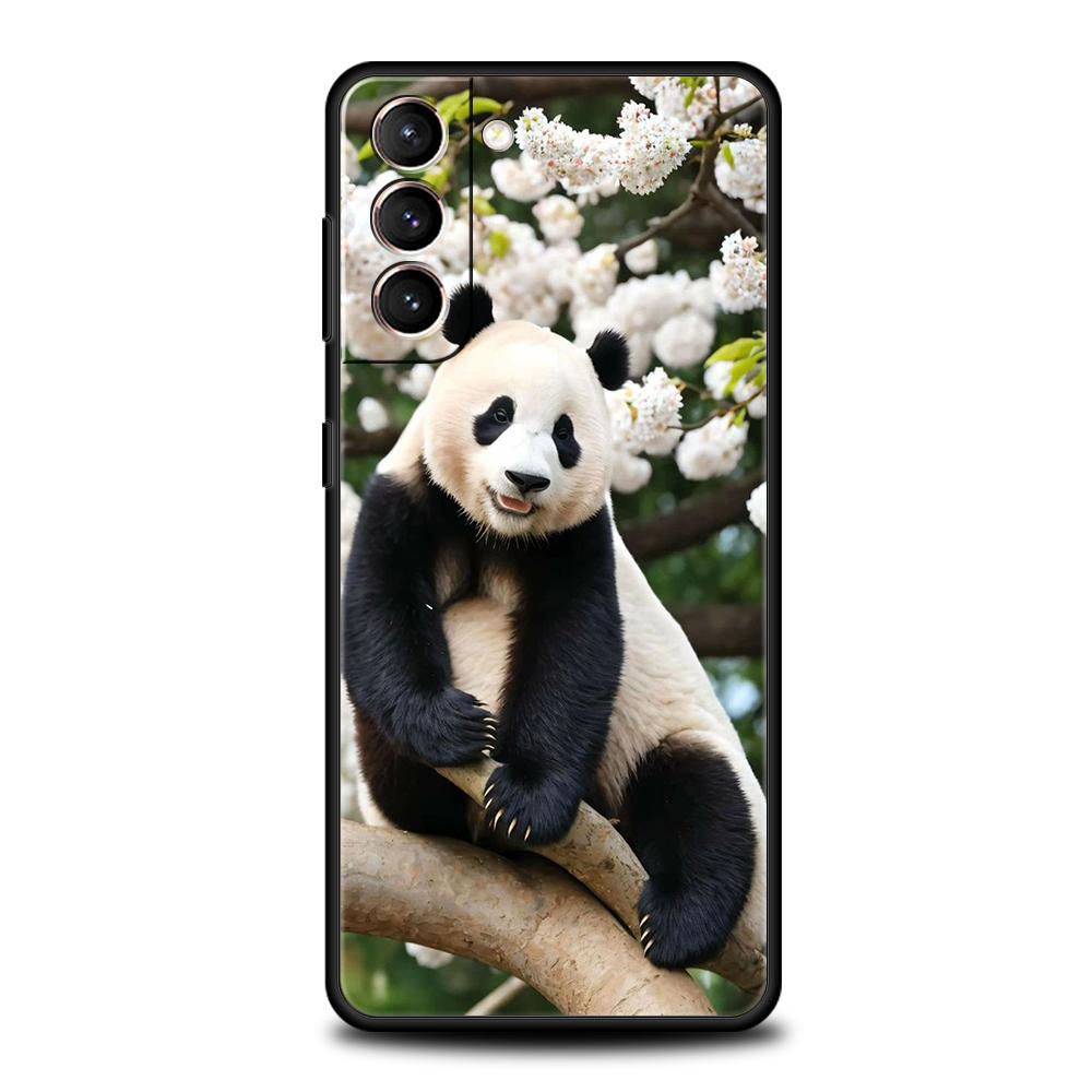 Чехол для телефона с пандой для Samsung Galaxy S25 Edge S24 S23 S22 Ultra S20 S21 FE 5G S10 S9 Plus S10E Мягкий чехол
