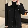 Мужская куртка, пальто, однотонная, с лацканами, застежкой на пуговицы, повседневная куртка, утолщенная бархатная подкладка, верхняя одежда, повседневная одежда