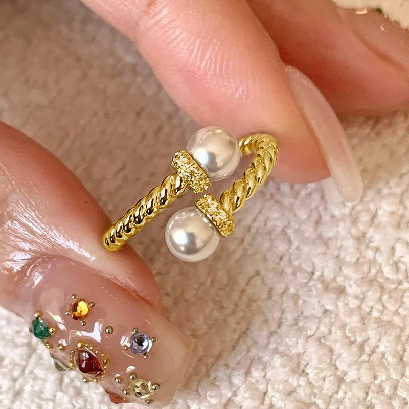 Элегантные Простые Женские Кольца Регулируемое Кольцо Мода Легкая Роскошь Чувство Высокого Класса Кольцо на Указательный Палец Индивидуальность Нишевый Дизайн Чувство Ручной Ювелирии