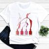 Women T-shirts Nail Art Lovely Spring Short Sleeve Ladies Fashion Casual Clothing Cartoon Clothes Female Tee Graphic Tshirt