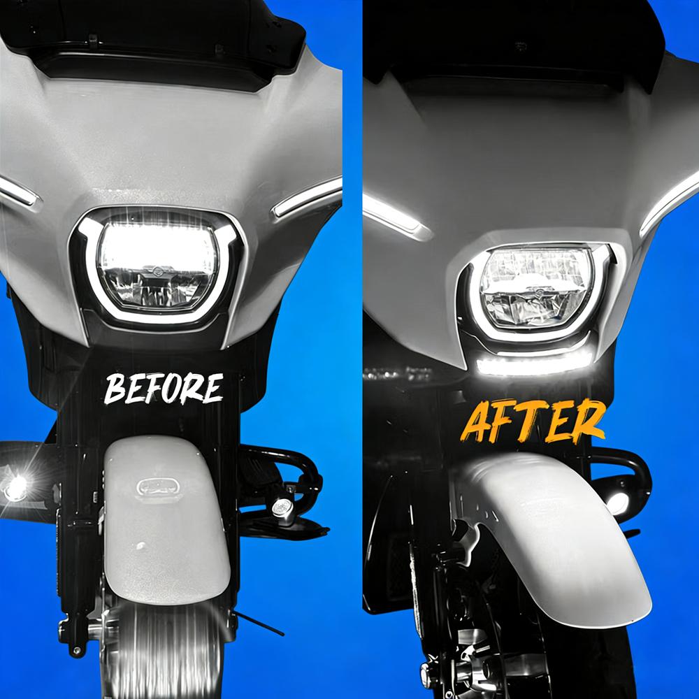 New For Harley CVO Electra Street Glide Ultra FLHXU FLHX FLHXSE 2023- Motorcycle LED Front Lower Fairing Signal Light Turn Light