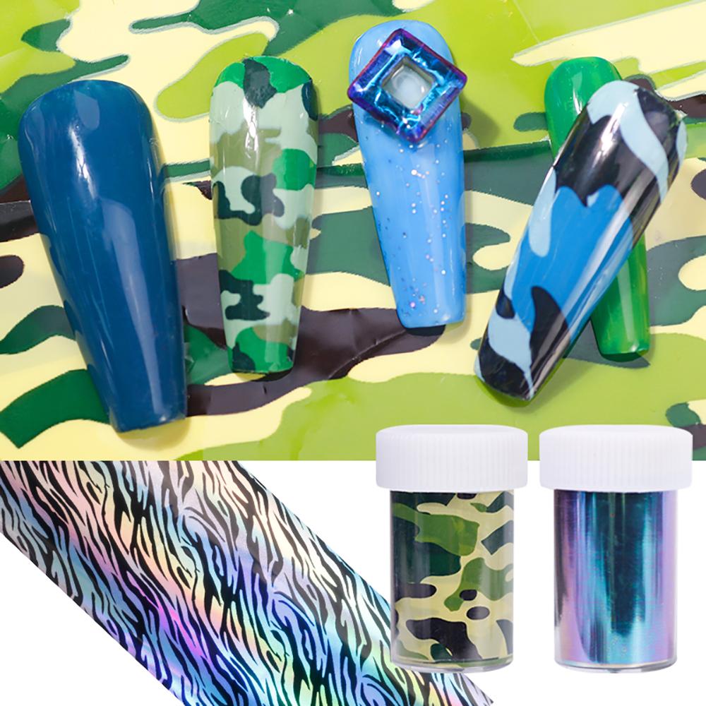 Laser Leopard Starry Sky Stickers Nail Art Decorations Manicure Decals Nail Transfer Foils