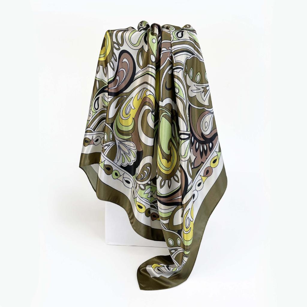 Ladies Silk Scarf Large Square Scarf 90cm Cashew Printed Headband New Silk Satin Shawl Scarf