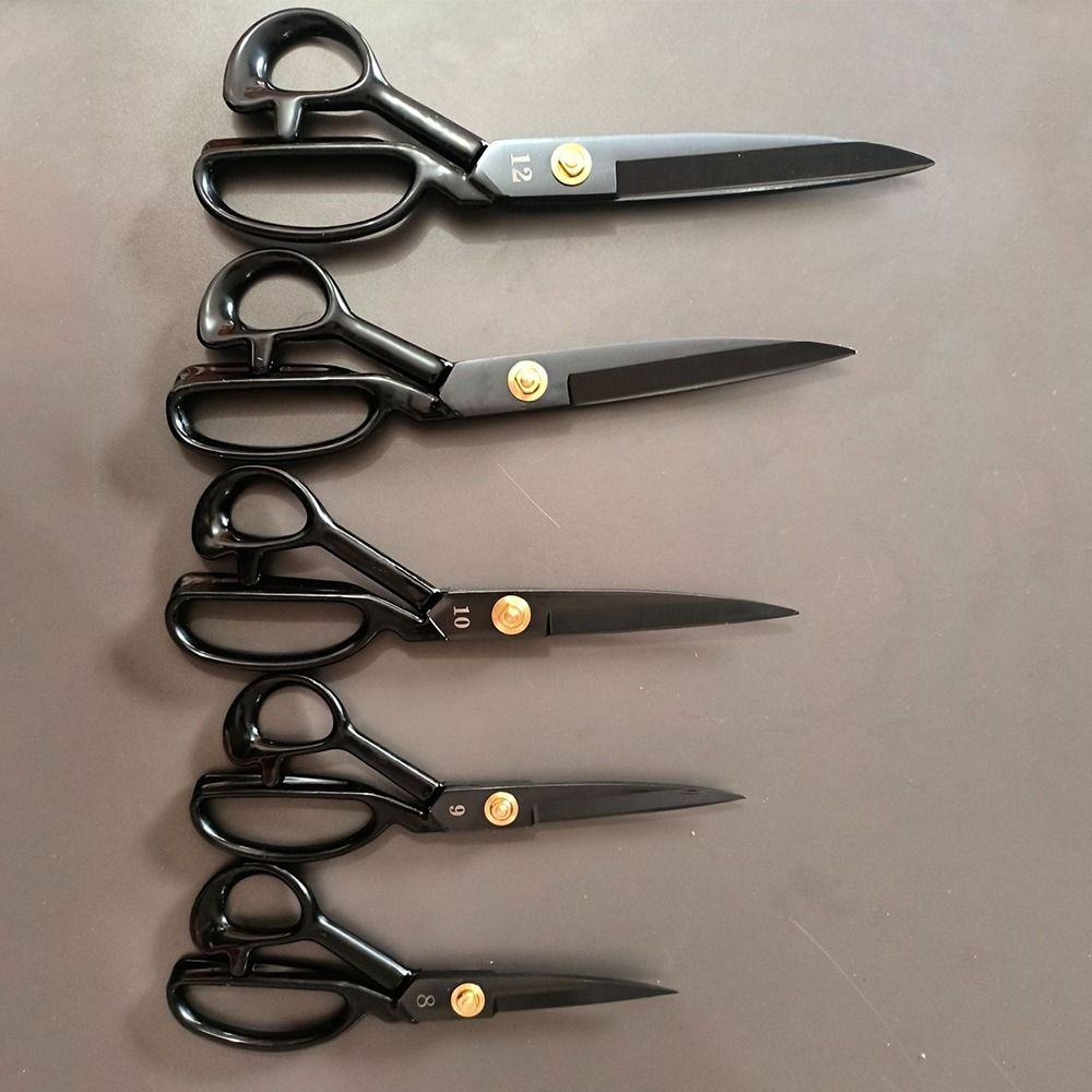 Профессиональные портновские ножницы 8-12 дюймов Эргономичные черные ножницы для ткани Удобная рукоятка Антикоррозийные зигзагообразные ножницы Для домашнего шитья
